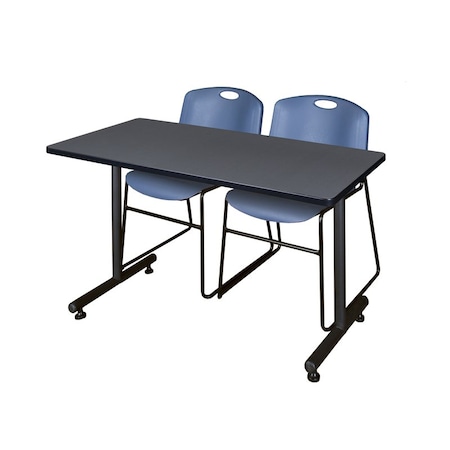 Kobe Rectangle Tables > Training Tables > Kobe Training Table & Chair Sets, 48 W, 24 L, 29 H, Grey MKTRCT4824GY44BE